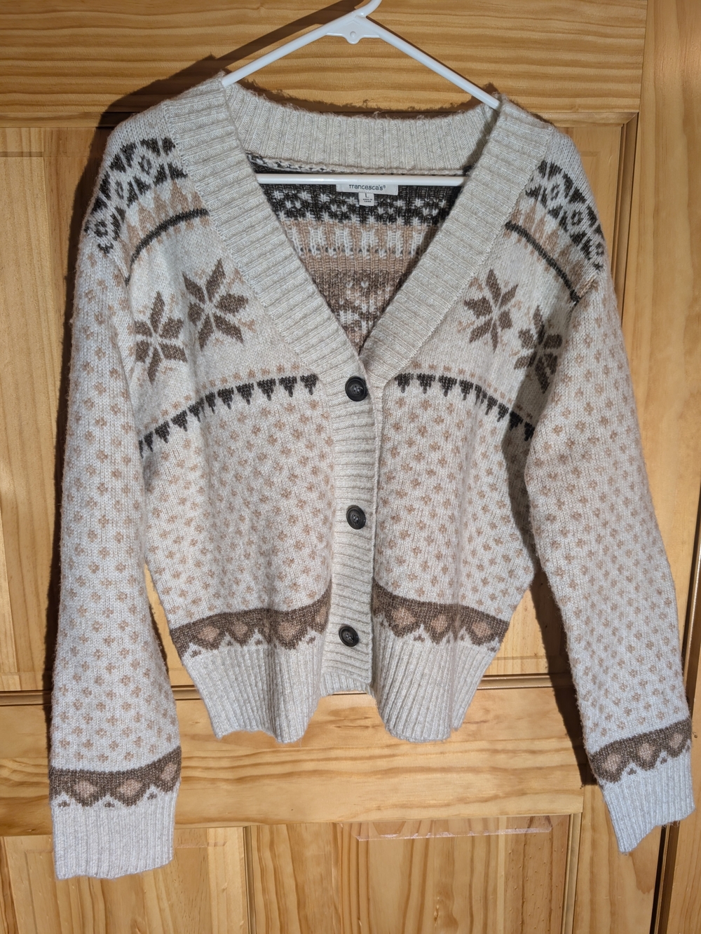 Francesca's Olivia Fairisle Button Down Cardigan